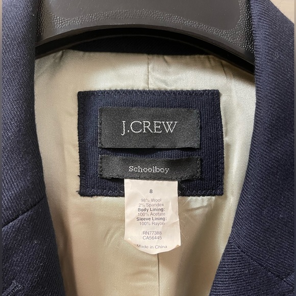 J Crew Navy Wool Schoolboy Blazer, Women Size 8 - Picture 2 of 6